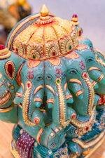 Green Jade Hand-Carved Natural Panchmukhi Ganesha Idol (8.5 Inches) - Image 9