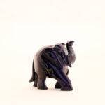Hand-Carved Blue Sandstone Royal Elephant Statue (2.4 Inches) – Cosmic Shimmer Gemstone Animal Figurine - Image 3