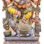 Luxury Handcrafted Wooden Lord Ganesha Statue (3 Feet) – Antique Finish Ganpati Sculpture with Sacred Mouse - Image 3