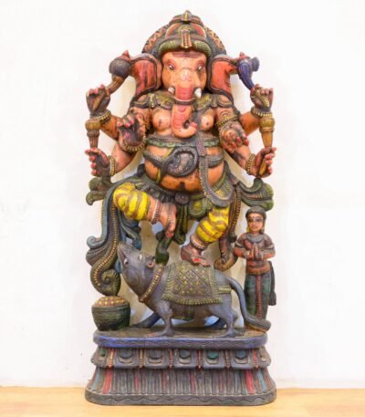 Wooden Lord Ganesha Statue