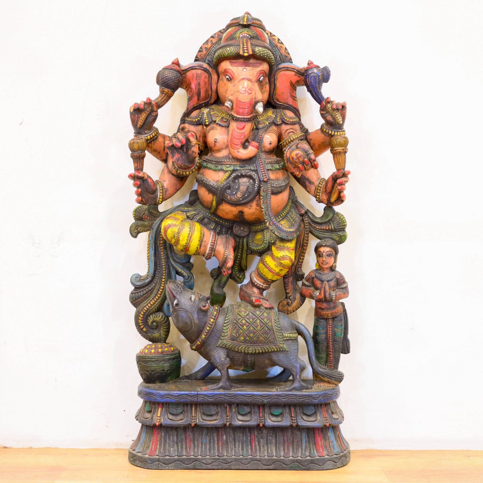 ganesha wood carving (5) Wooden Lord Ganesha Statue