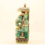 Hand-Carved Natural Green Jade Ganesha Idol (12.5 Inches) - Image 2