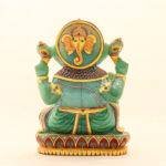 Hand-Carved Natural Green Jade Ganesha Idol (11.5 Inches) - Image 4