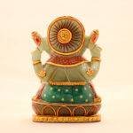Handcrafted Jade Ganesha Idol (7.5 Inches) – Premium Hand-Carved Green Gemstone Lord Ganesha Sculpture - Image 3