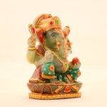 Handcrafted Jade Ganesha Idol (7.5 Inches) – Premium Hand-Carved Green Gemstone Lord Ganesha Sculpture - Image 2