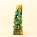 Hand-Carved Natural Green Jade Ganesha Idol (11.5 Inches) - Image 2