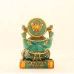 Hand-Carved Natural Green Jade Ganesha Idol (9.5 Inches) - Image 3