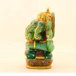 Hand-Carved Natural Green Jade Panchmukhi Ganesha Idol (8.5 Inches) - Image 6