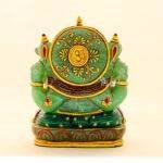 Hand-Carved Natural Green Jade Panchmukhi Ganesha Idol (8.5 Inches) - Image 5