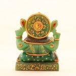 Handcrafted Jade Ganesha Idol (7.5 Inches) – Premium Hand-Carved Green Gemstone Lord Ganesha Sculpture - Image 3