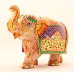 Handcrafted Rose Quartz Elephant Figurine (9.0 Inches) – Monumental Hand-Carved Pink Gemstone Royal Elephant Sculpture - Image 3