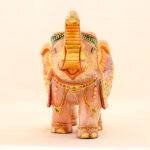 Handcrafted Rose Quartz Elephant Figurine (9.0 Inches) – Monumental Hand-Carved Pink Gemstone Royal Elephant Sculpture - Image 5