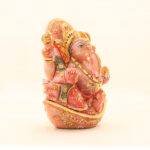Hand-Carved Natural Rose Quartz Ganesha Idol (8.5 Inches) - Image 2