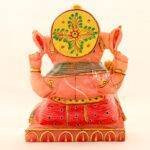 Handcrafted Rose Quartz Ganesha Idol (9.0 Inches) – Premium Hand-Carved Pink Gemstone Vinayaka Sculpture - Image 4