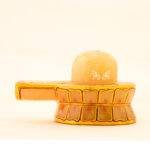 Hand-Carved Yellow Aventurine shivling (4 Inches) – Natural Shimmering Gemstone Meditating Mahadev Murti - Image 4