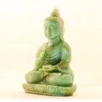 Hand-Carved Green Jade Meditating Lord Buddha Statue (13 Inches) – Large Natural Gemstone Dhyana Mudra Sculpture - Image 2