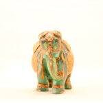 Hand-Painted Green Jade Royal Elephant Statue (6.1 Inches) – Traditional Meenakari Work Ambabari Sculpture - Image 3