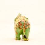Hand-Painted Green Jade Royal Elephant Statue (4.7 Inches) – Traditional Rajasthani Meenakari Ambabari Sculpture - Image 2