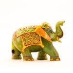 Hand-Painted Green Jade Royal Elephant Statue (3.8 Inches) – Traditional Rajasthani Walking Ambabari Sculpture - Image 5