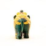 Hand-Painted Green Jade Royal Elephant Statue (3.2 Inches) – Traditional Rajasthani Walking Ambabari Sculpture - Image 3