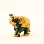 Hand-Painted Green Jade Royal Elephant Statue (2.7 Inches) – Traditional Rajasthani Walking Ambabari Sculpture - Image 3