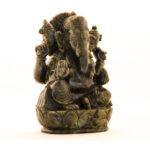 Hand-Carved Labradorite Lord Ganesha idol (11.2 Inches) – Large Natural Shimmering Gemstone Vinayaka Sculpture - Image 4