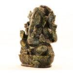 Hand-Carved Labradorite Lord Ganesha idol (11.2 Inches) – Large Natural Shimmering Gemstone Vinayaka Sculpture - Image 3
