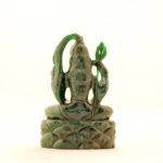 Hand-Carved Green Jade Lord Shiva Statue (7.2 Inches) – Meditating Shiva Murti with Trishul - Image 4