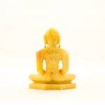 Hand-Painted Yellow Jade Stone Mahaveer Swami Statue (5.4 Inches) – Jain Tirthankara Meditating Idol - Image 4