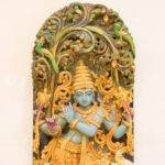 Wooden Krishna Wall Panel, Hand Carved Krishna Wall Art, Venugopala Sculpture, Krishna with Cows Panel, Krishna Playing Flute Wall Decor, Large Wooden Krishna Artwork, Hindu Religious Wall Art, Traditional Indian Wood Carving, Temple Wall Decor, Vrindavan Krishna Sculpture