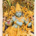 Hand-Carved Wooden Lord Krishna Idol (43 Inches) – Venugopala with Sacred Cows - Image 2