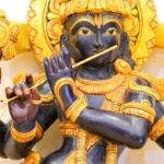 Hand-Carved Wooden Lord Krishna Statue (46 Inches) – Venugopala with Sacred Cow | Large Handmade Wooden Krishna Idol - Image 3