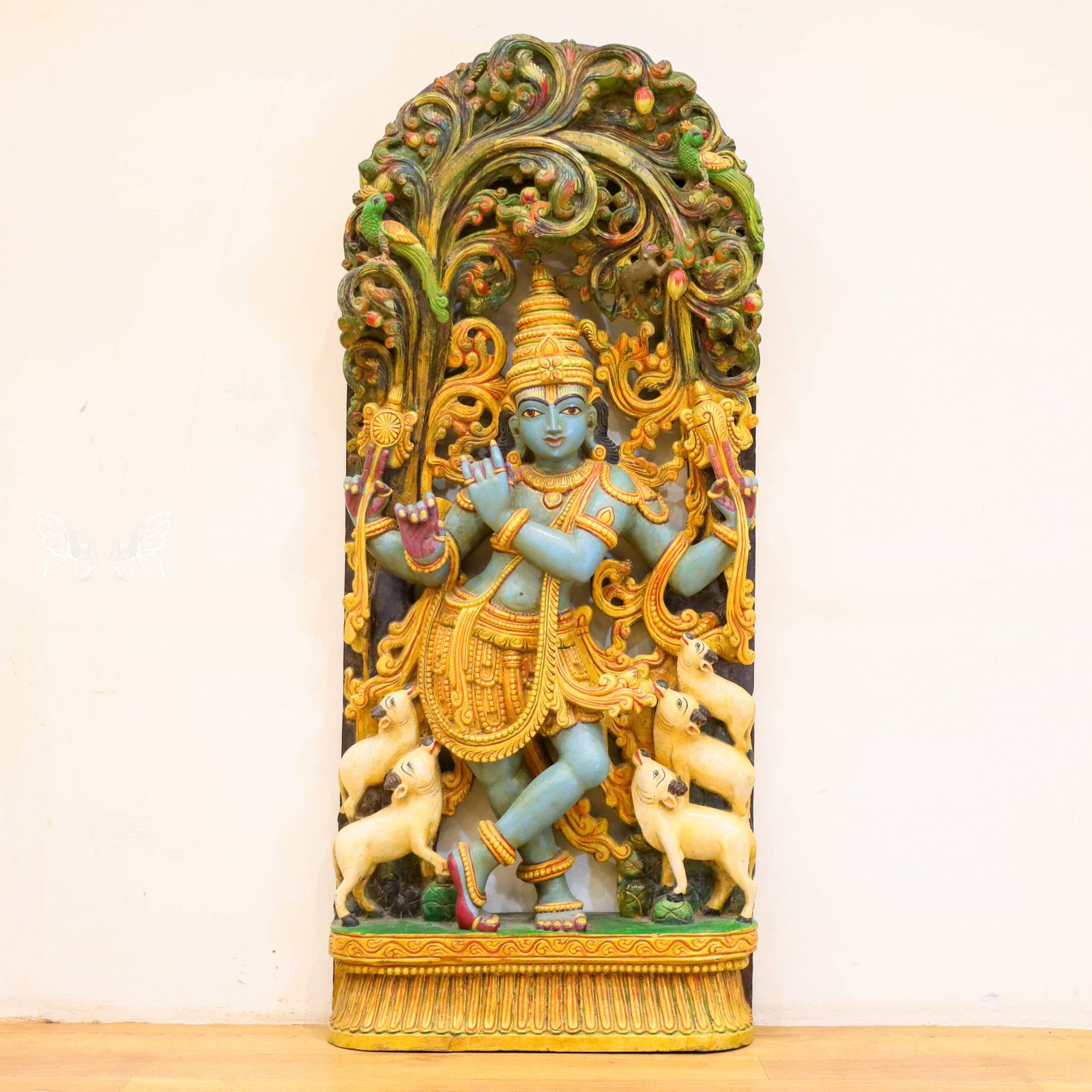 krishna wood carving (5) Krishna idol