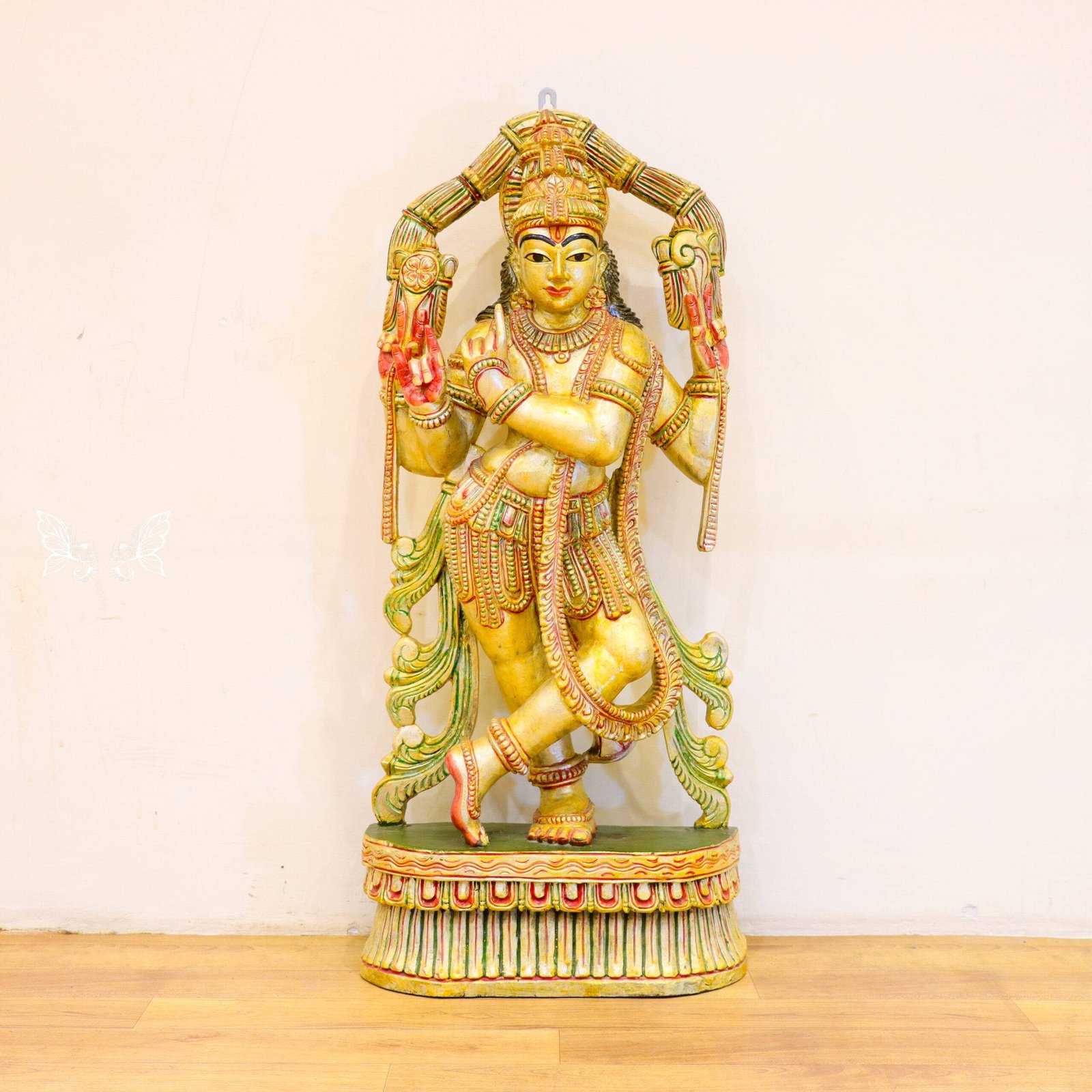 krishna wood carving (5) Krishna Statue