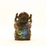 Gemstone Vinayaka Murti Hand-Carved Labradorite Lord Ganesha Statue (5.2 Inches) - Image 5