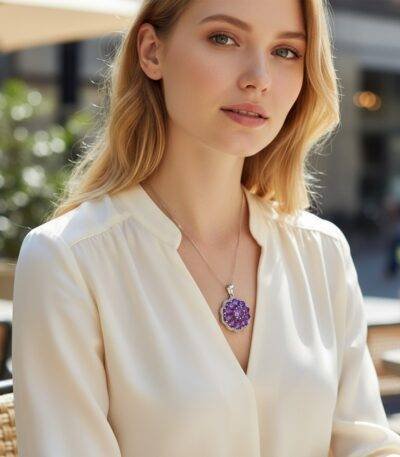 silver amethyst pendant