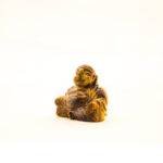 Hand-Carved Tiger’s Eye Laughing Buddha Statue (2.6 Inches) – Natural Shimmering Gemstone Happy Buddha Murti - Image 2