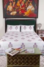 100% Jaipuri Cotton Bed Sheet Premium Hand Block Print | Floral Bedding Set | King & Super King | Handmade in India - Image 2