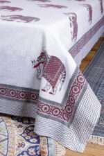 Luxury Hand Block Printed Cotton Bed sheet | Jaipuri Elephant Print | 100% Pure Cotton | King 90x108 & Super King 108x108 - Image 5