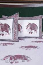Luxury Hand Block Printed Cotton Bed sheet | Jaipuri Elephant Print | 100% Pure Cotton | King 90x108 & Super King 108x108 - Image 4