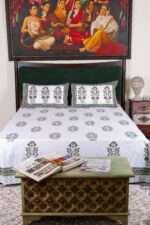 Premium Jaipuri Floral Hand Block Print Bedsheet | 100% Cotton Handmade Bed Sheet | 90x108 & 108x108 Inches - Image 4