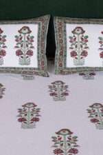 Premium Jaipuri Floral Hand Block Print Bedsheet | 100% Cotton Handmade Bed Sheet | 90x108 & 108x108 Inches - Image 3