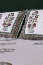 Premium Jaipuri Floral Hand Block Print Bedsheet | 100% Cotton Handmade Bed Sheet | 90x108 & 108x108 Inches - Image 2