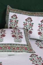 Premium Jaipuri Floral Hand Block Print Bedsheet | 100% Cotton Handmade Bed Sheet | 90x108 & 108x108 Inches - Image 5