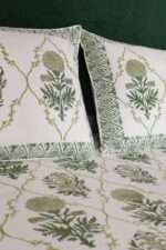 Botanical Green Hand Block Printed 100% Cotton Bedsheet - Image 4