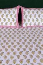 Block Print Jaipuri Paisley 100% Pure Cotton Bedsheet Set With Pillow Covers - Image 4