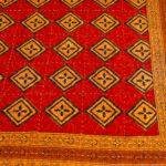 Handmade Stitch Cotton Kantha Bed Cover – Jaipuri Hand Block Printed King Size Bedspread in Terracotta & Red - Image 5