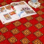 Handmade Stitch Cotton Kantha Bed Cover – Jaipuri Hand Block Printed King Size Bedspread in Terracotta & Red - Image 3