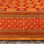 Hand Block Printed Kantha Bed Cover King Size – 100% Cotton Jaipuri Handmade Bedspread with Rustic Diamond Motif - Image 3