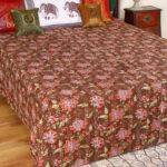 Block Printed Kantha Bed Cover Hand Embroidered | 100% Cotton King Size 90x108 Bedspread - Image 5